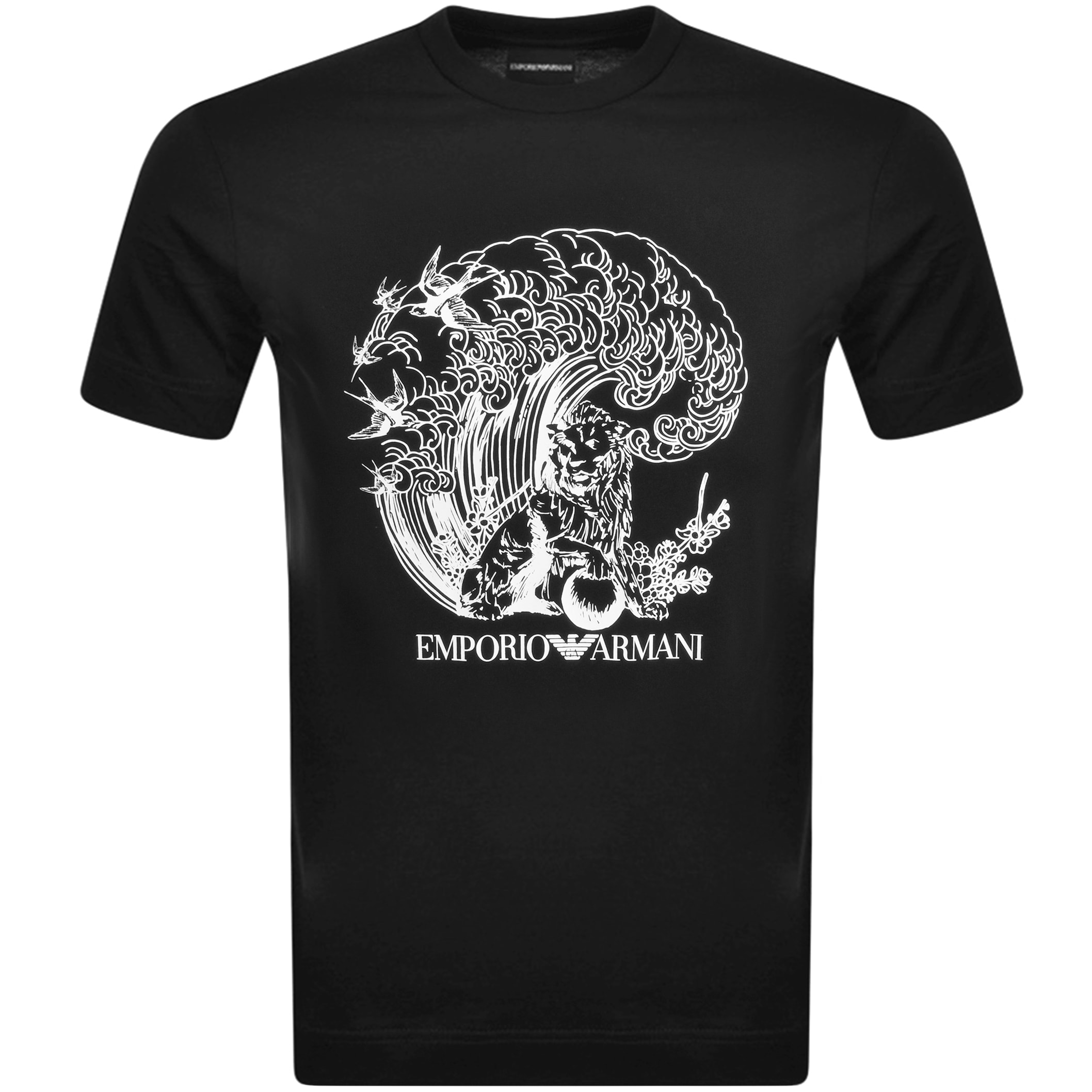 Alternative Image for ProductEmporio Armani Crew Neck Logo T Shirt Black1
